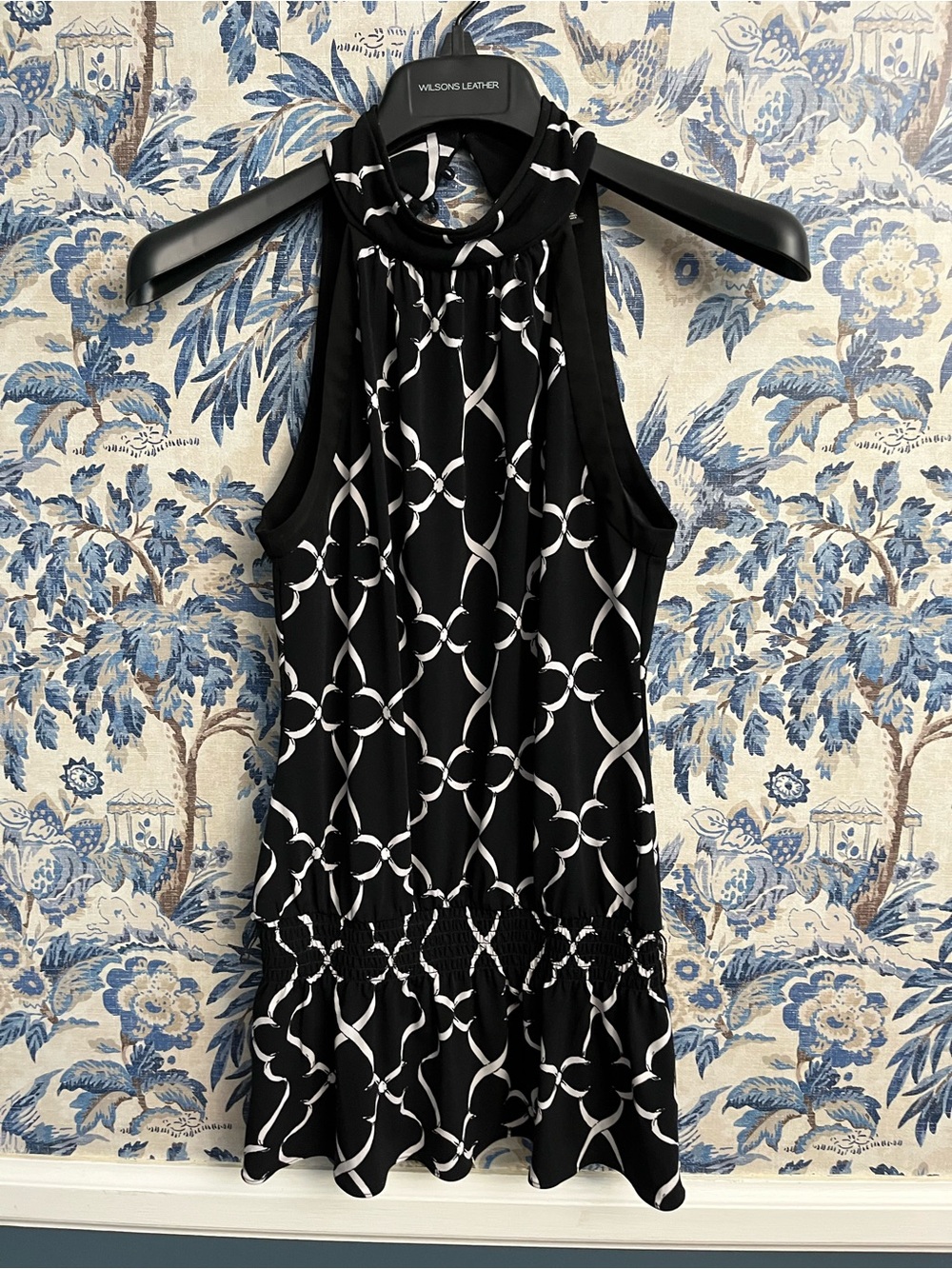 White House Black Market Black & White Halter Mini Dress